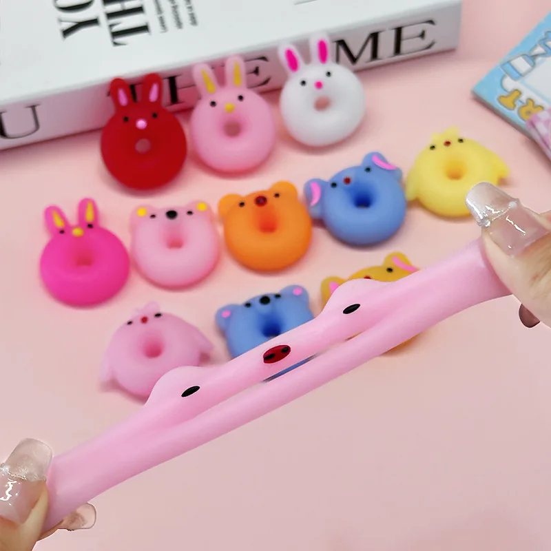 5 uds nuevo Animal PEQUEÑO Donut pellizco juguetes conejito de dibujos animados suave Mochi apretar ventilación alivio del estrés niños regalos Twister huevo juguete