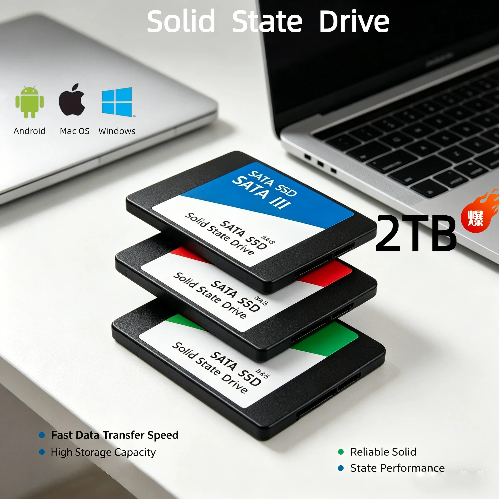 

Portable 2TB External SSD SATA3 High Speed Solid State Disk Hard Drive For Laptop PC Data Elite XPro Max Backup Upgrade Fast