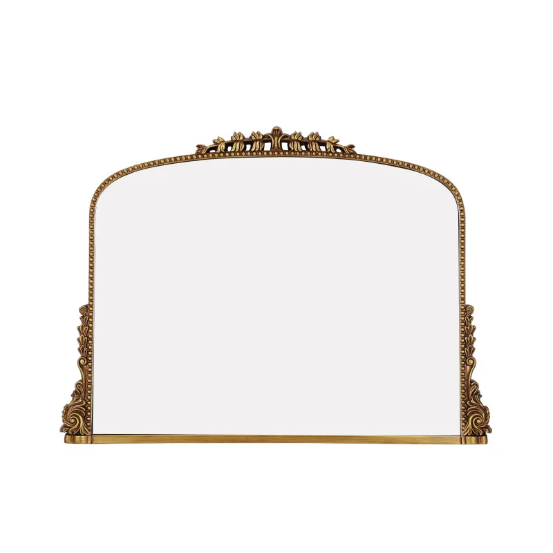 

Vintage arched European bathroom mirror toilet vanity mirror carved decoration
