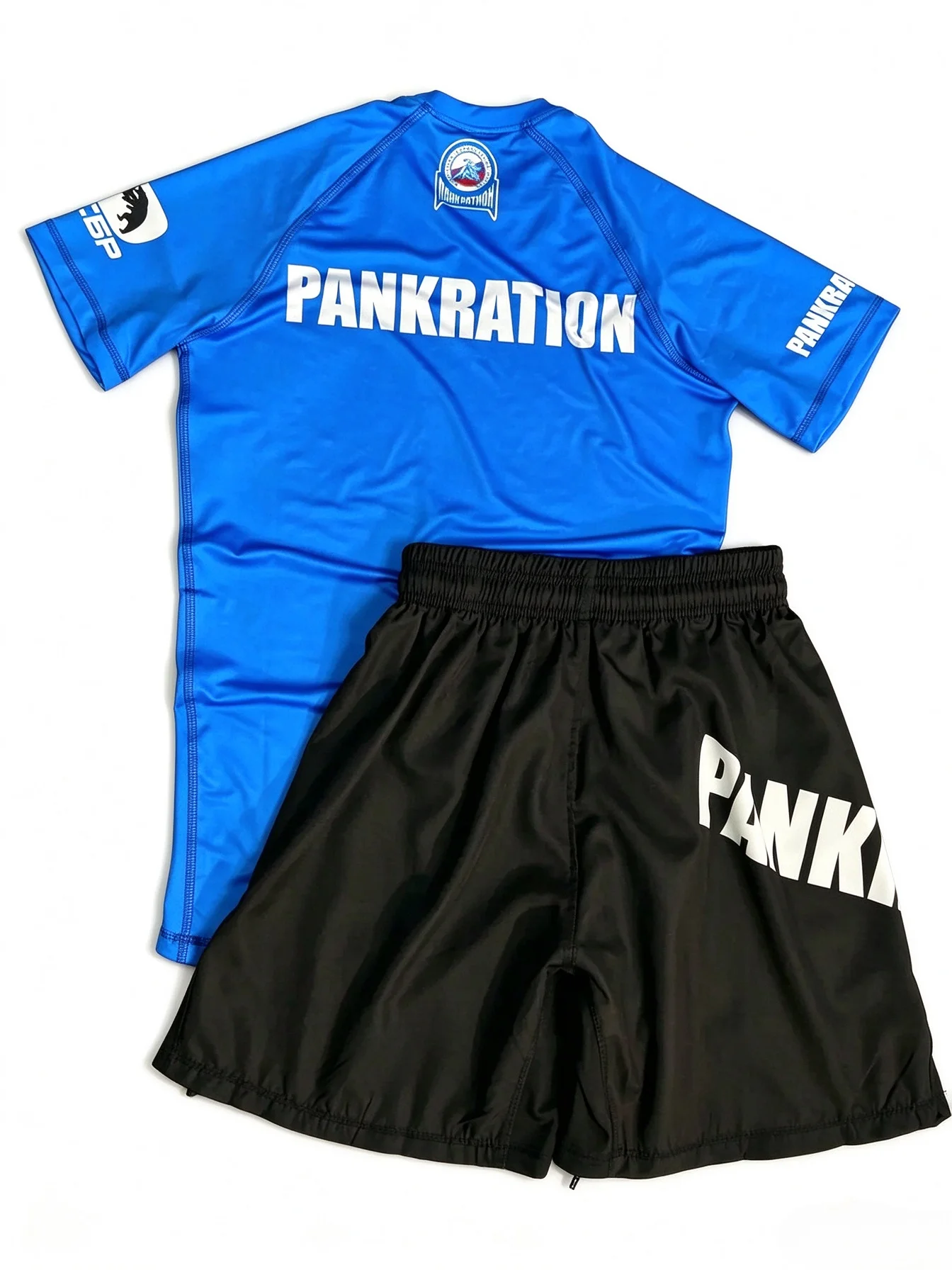 Men's Martial Arts Pankration Style Quick Dry Breathable T Shirt & Drawstring Shorts Set for Strike Training, Fight Drills