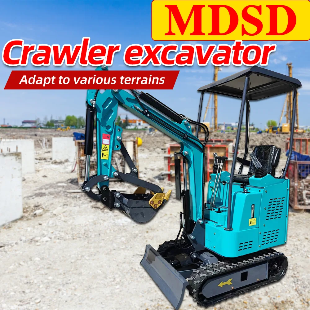 Miniexcavadora hidráulica pequeña de 1,5 toneladas, excavadoras domésticas para trabajos agrícolas y trabajos de construcción, China personalizada