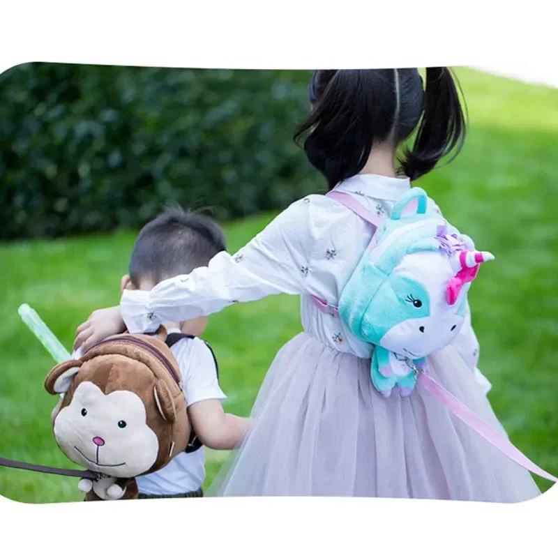 Cartoon Plush Baby Girl Boy Cute Anti-lost Bag Backpack Toddler Safety Harness Walker Strap Leash Kids Kindergarten Schoolbag