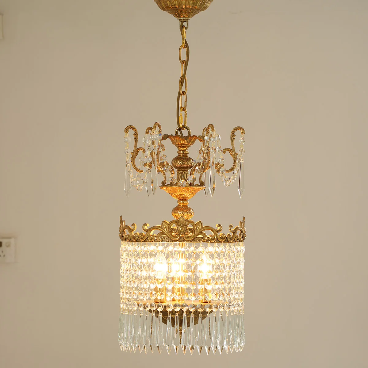 

French all-copper chandelier European-style villa living room retro luxury atmosphere dining room bedroom