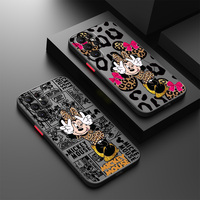 Leopard Butterfly Minnie For Samsung A73 72 71 56 53 52 51 42 36 33 32 31 26 23 22 21 14 13 Frosted Translucent Phone Case Funda