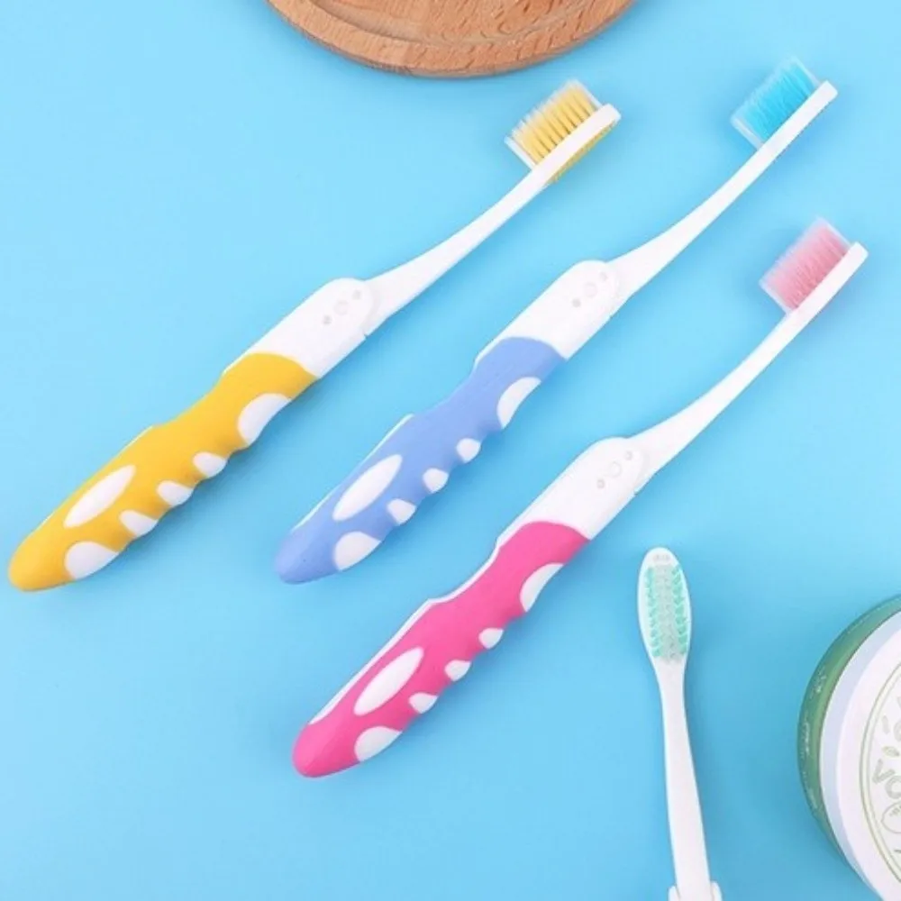 6pcs/set Useful Plastic Folding Toothbrush Mini Full-head Travel Toothbrush Space-Saving Soft-Bristled Oral Care Oral Hygiene