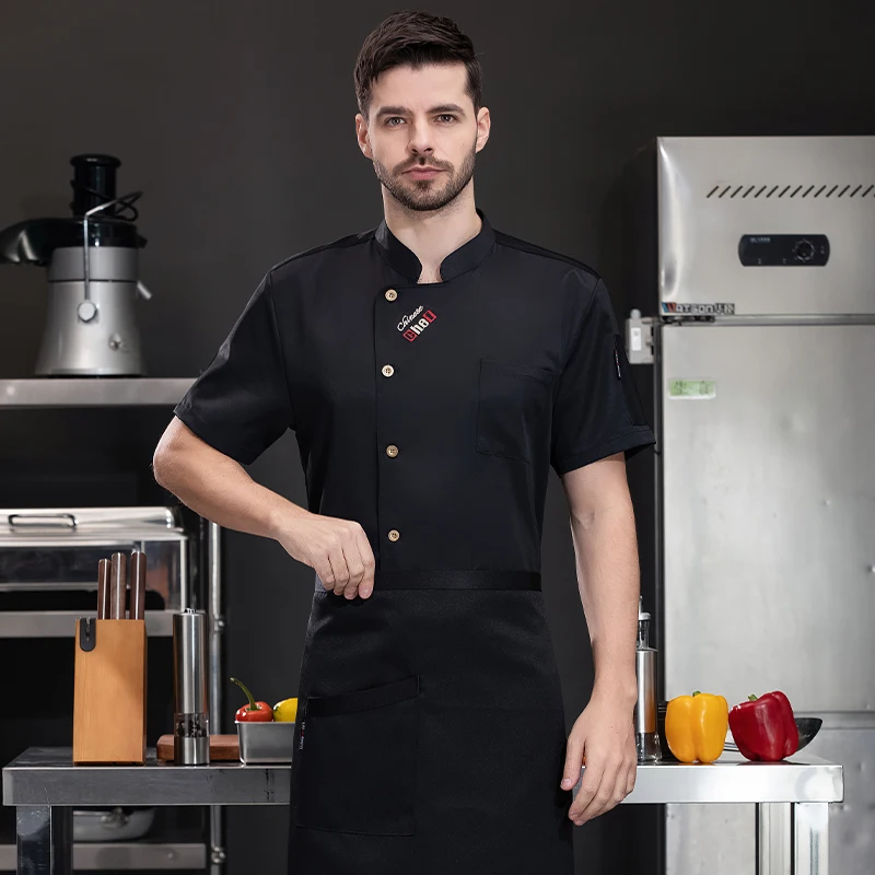 Uniforme de Chef Pizzai, servicio de comida, traje de cocina, chaquetas de cocinero para restaurante, panadería, cafetería, camarero, camarera, ropa de trabajo