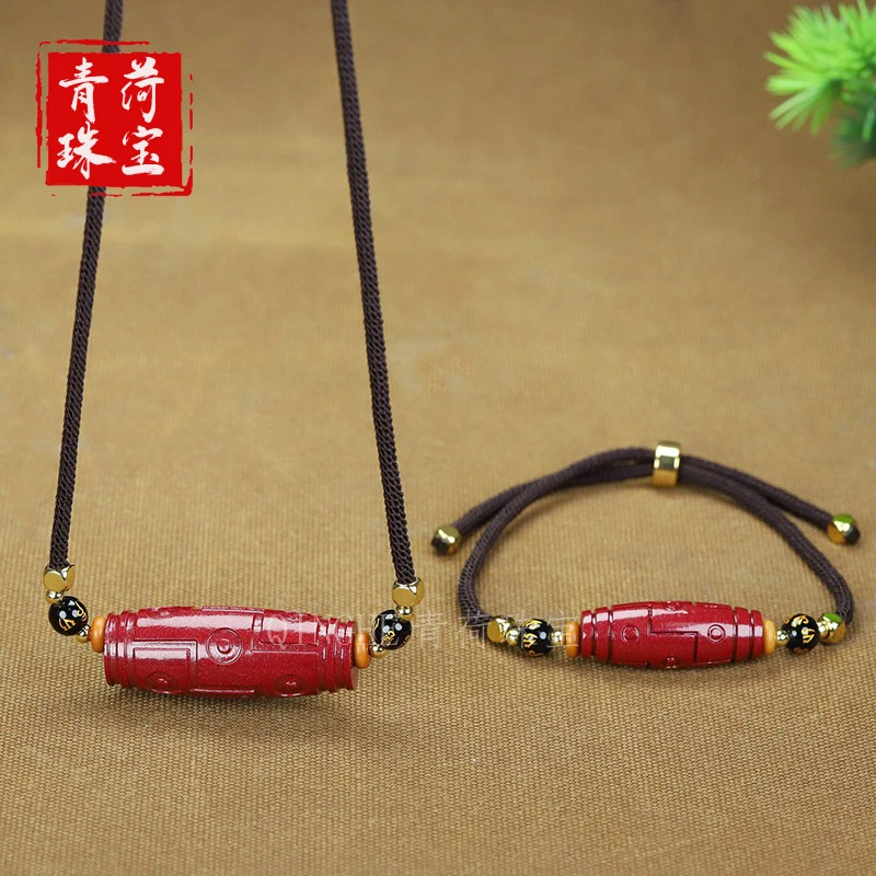 Natural clavicle chain, handmade braided bracelet, purple gold sand necklace, nine-eye Dzi bead pendant