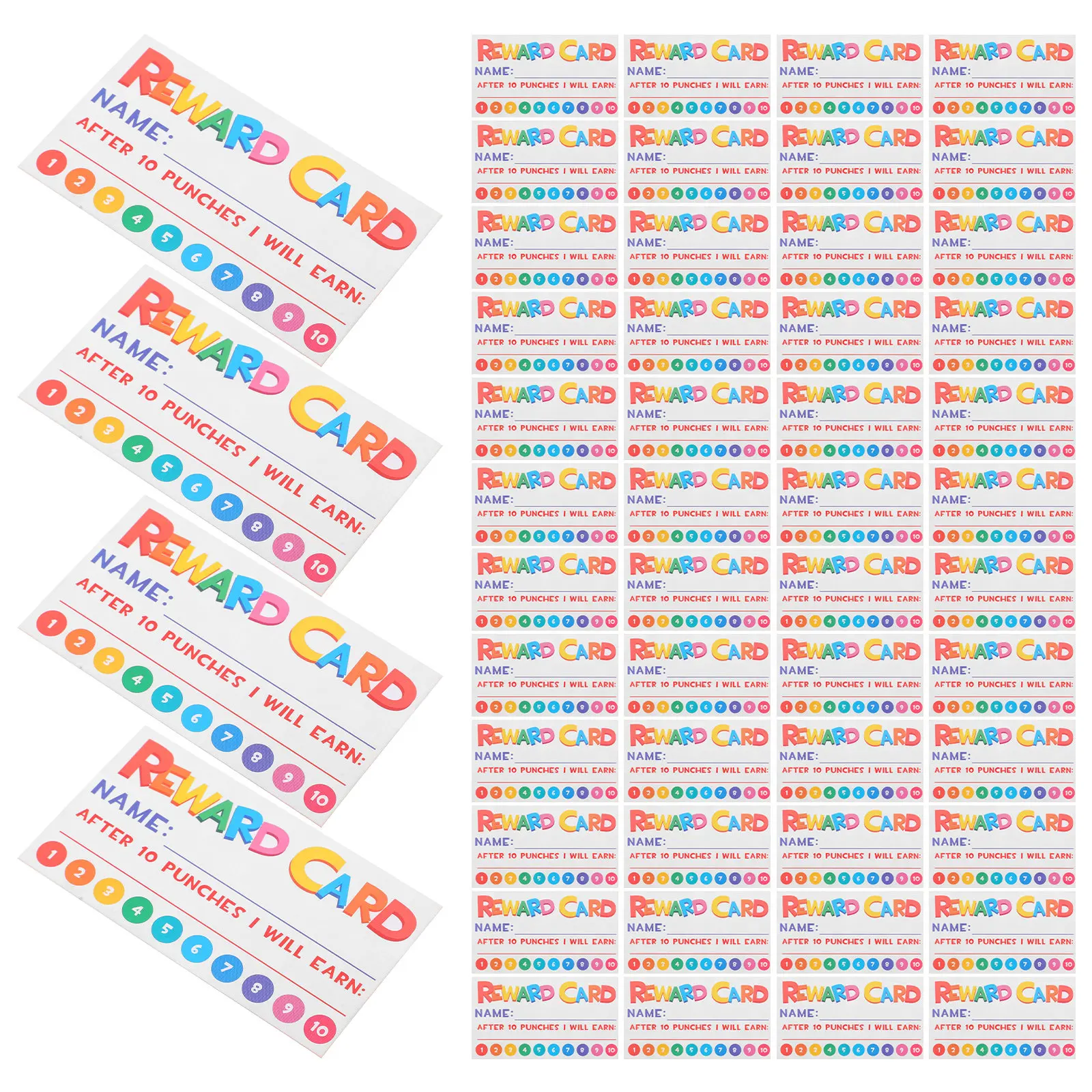 

300Pcs Cartoon Punch Cards Reward Encouragement Cards Motivational Teaching Tools for Classroom Students Reward Card