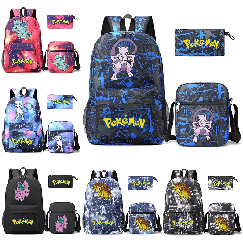 Pokemon Pikachu Backpack for Student Women Pack Laptop Backpack Snorlax Book Female Girls Waterproof Schoolbag Gengar Mochilas