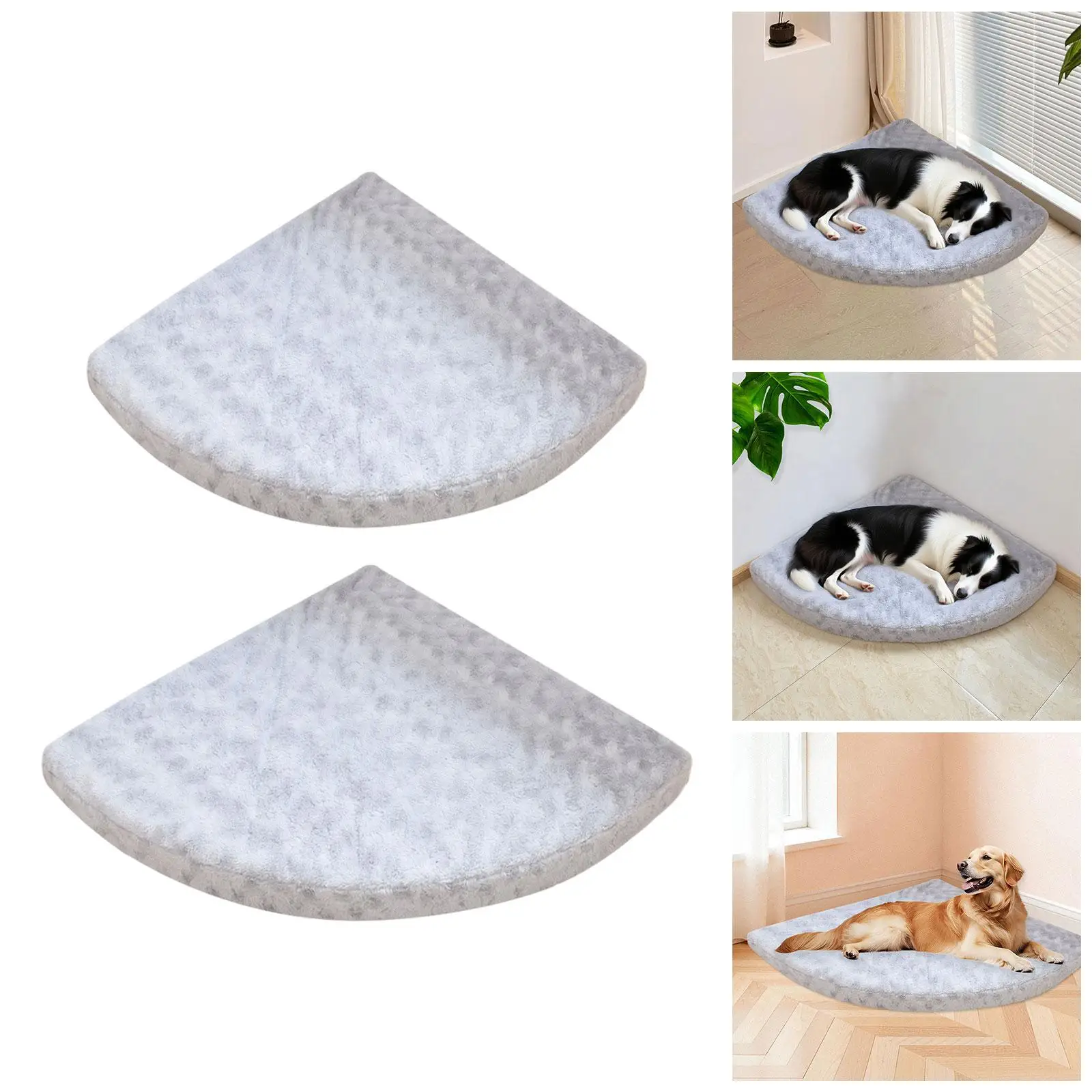 

Противоскользящая плюшевая угловая лежанка для собак с съемным моющимся ковриком для кошачьей клетки, портативный спальный мат для собак