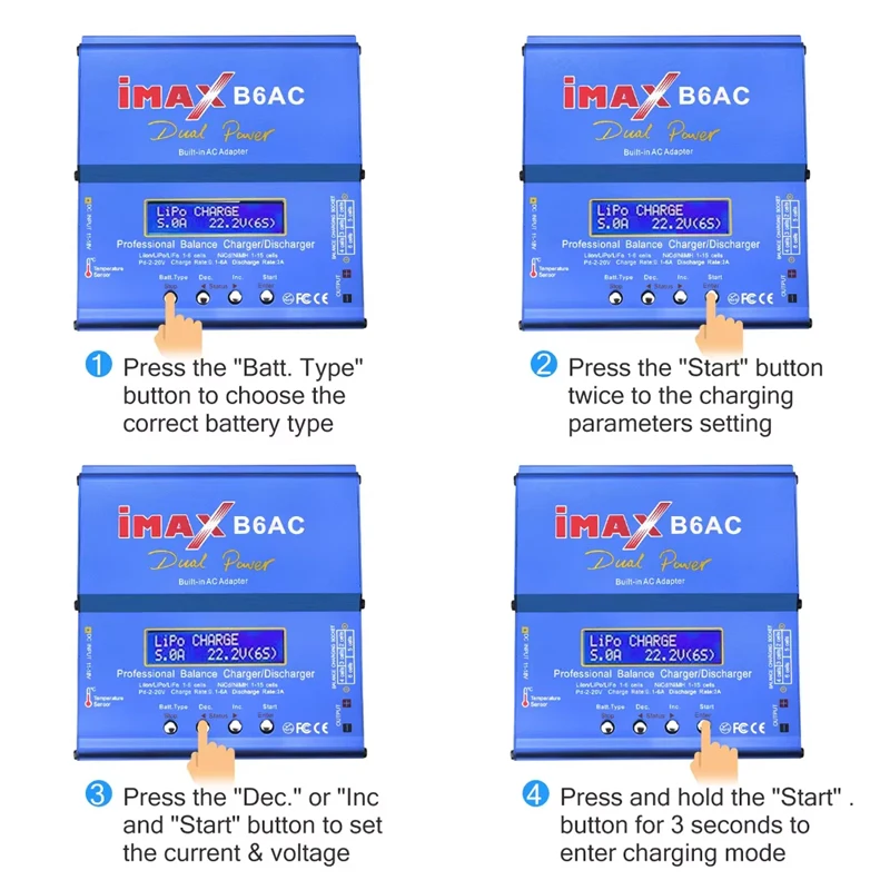 iMAX B6 AC Cargador de batería RC con LCD 80W, 7A, multi-química - imagen 4