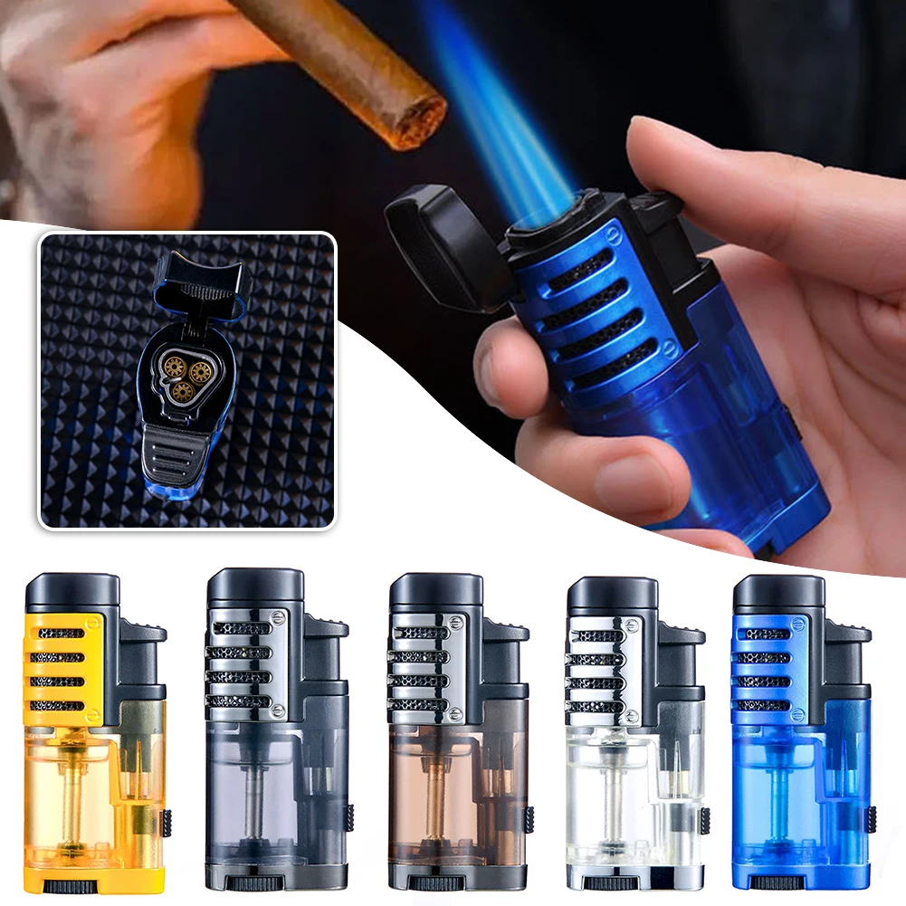 

Windproof Refillable Butane Lighters 3 Jet-Flame Multi-Purpose for Candle Camping BBQ Grills