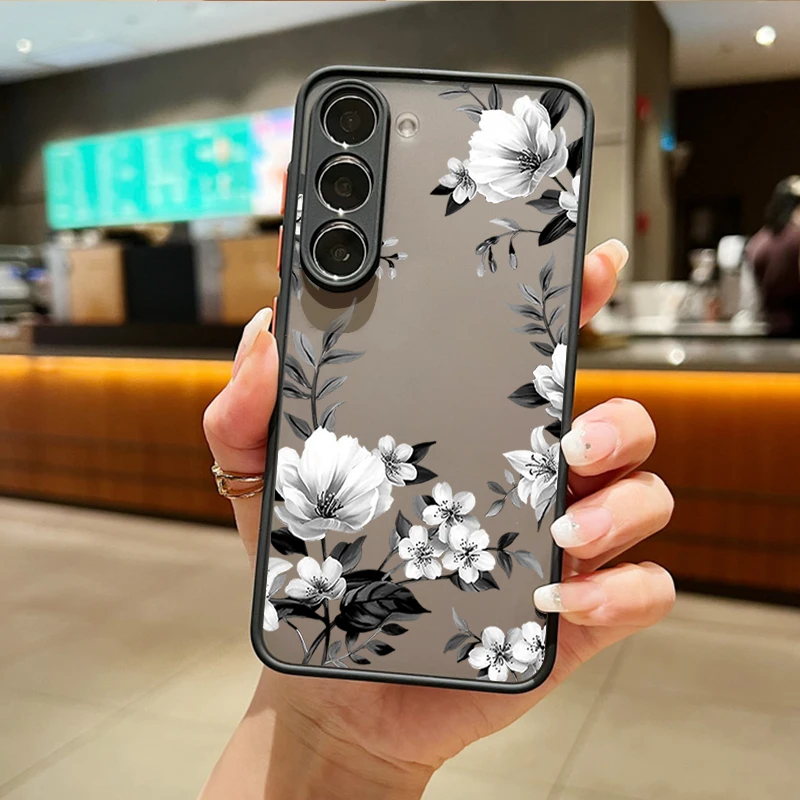 Funda de lujo con flor de melocotón y peonía para Samsung Galaxy S25 Ultra S24 S23 S22 S21 FE A34 A54 A15 A35 A55 A16 A26 A36 A56 5G Capa Coque