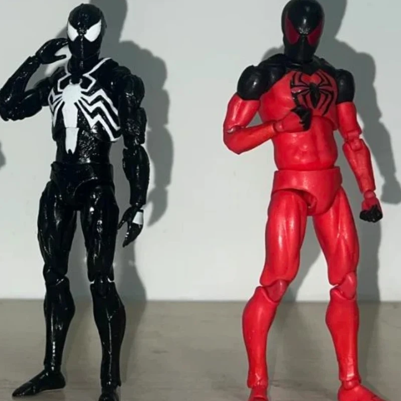 

16 см Черная Веном, симбиотическая фигурка Человека-паука, Коллекционное украшение для рабочего стола для мальчиков, МЯСС ИГРУШКИ, шарнирная фигурка, подарок