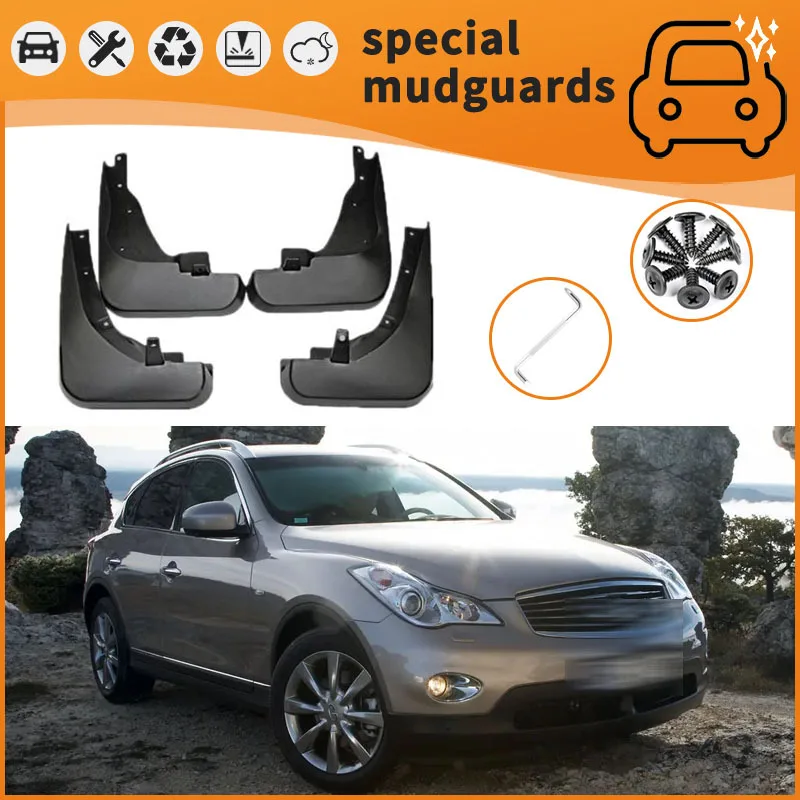 

For 11-12 models of Infiniti EX25 QX50 Mudguards Fender Mudflaps Front Rear Flares Splash Guards Cover Car Accessorie