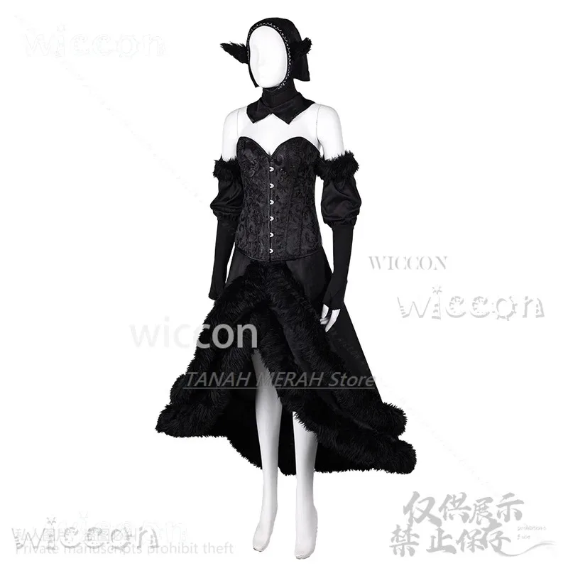 

asdh8@Marcille Cosplay Black Cloth Dress Lolita for Anime Dungeon Meshi Roleplay Halloween Party Suit Girls Woman Customized