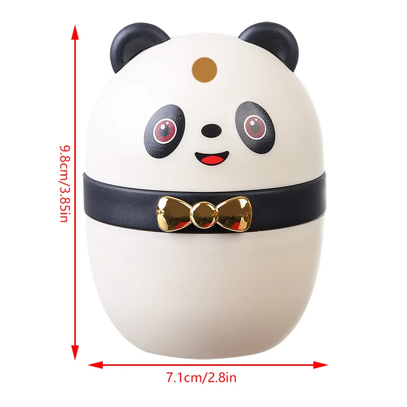 Portable Cartoon Panda Toothpick Storage Box Cotton Swab Storage Household Press Dental Floss Box Desktop Creative