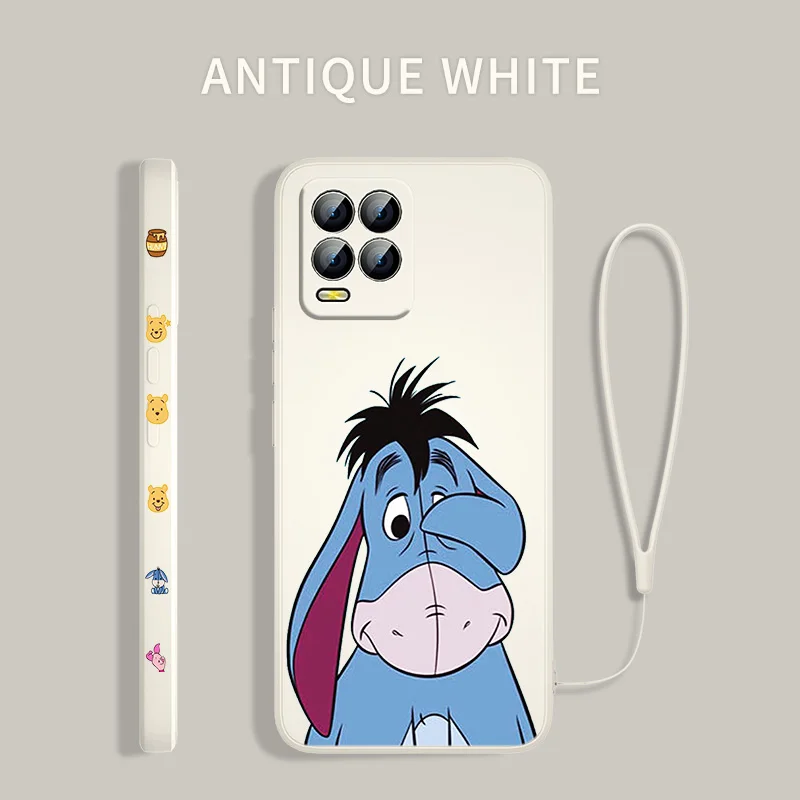 Disney Edward Pooh For Realme Q3S GT 2 S7 ST S2 C25Y C21Y C11 C17 Narzo 50A 50i 30 20 Liquid Left Rope Phone Case Capa