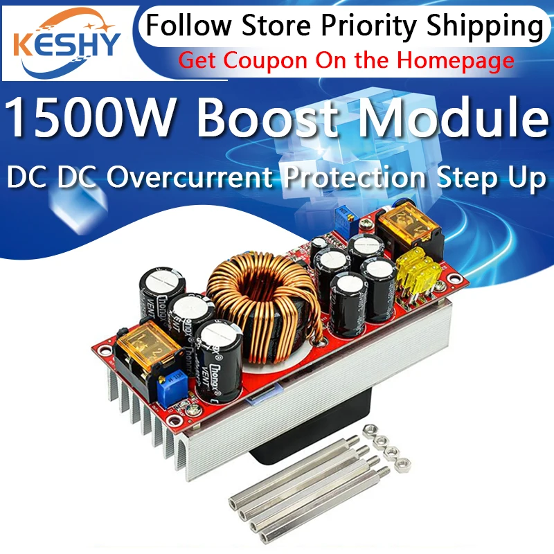 1500W 30A DC-DC Boost Converter Step Up Power Supply Module 10-60V to 12-90V Adjustable Voltage Charger