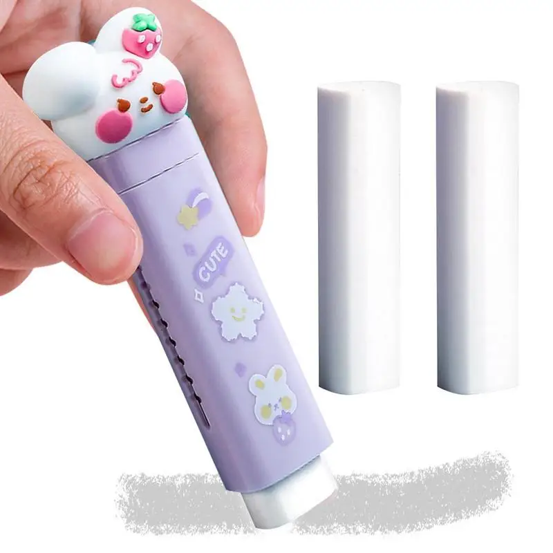 Cat Paw Shaped Erasers Retractable Pen Eraser Stick And Refills Cute Rubber For Kids Students School Office Stationery