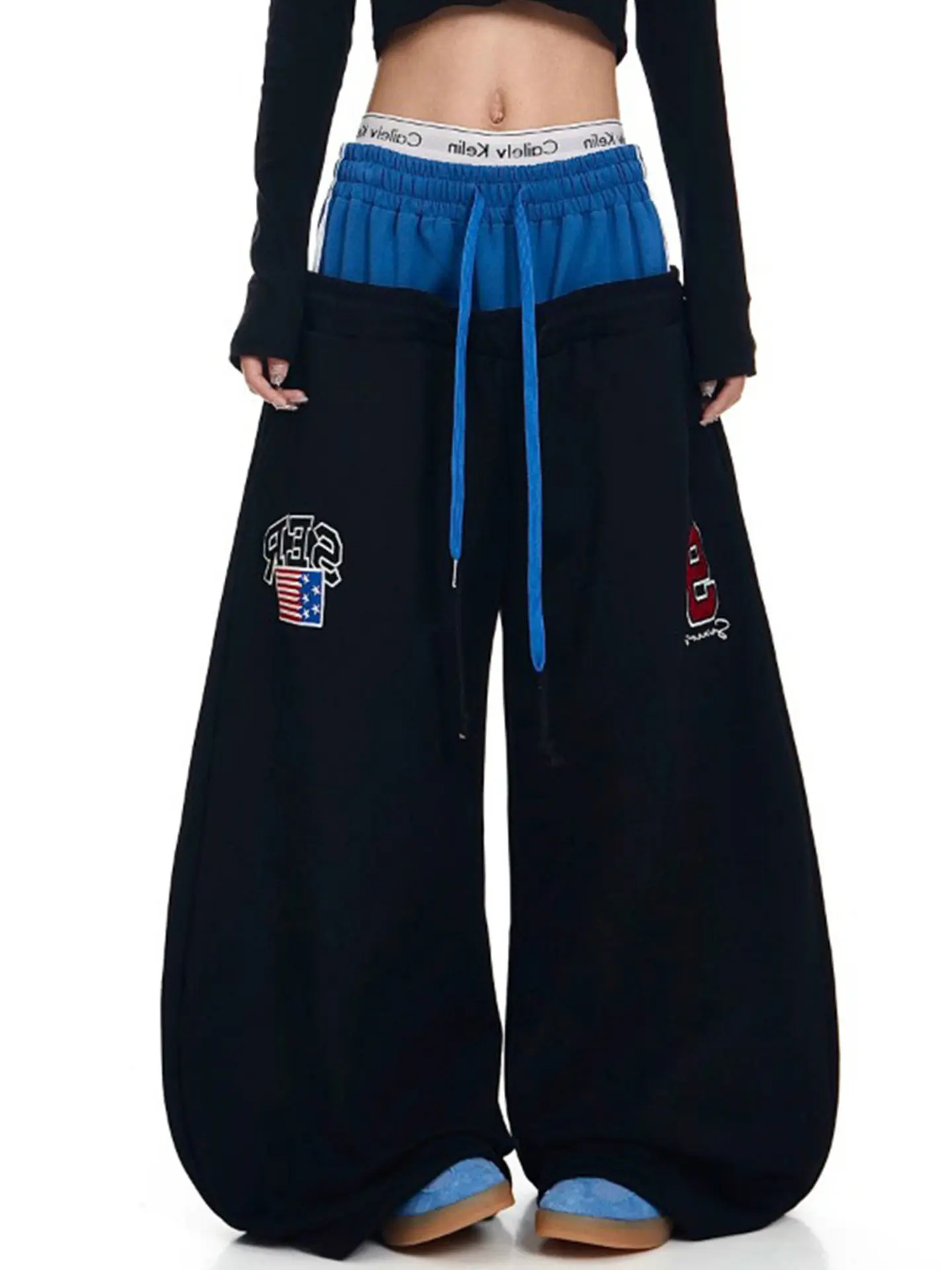 Women's Grey Baggy Sweatpants Y2k Pants Harajuku Jazz Dance Pants Japanese 2000s Style Vintage Oversize Trousers Clothes 2026
