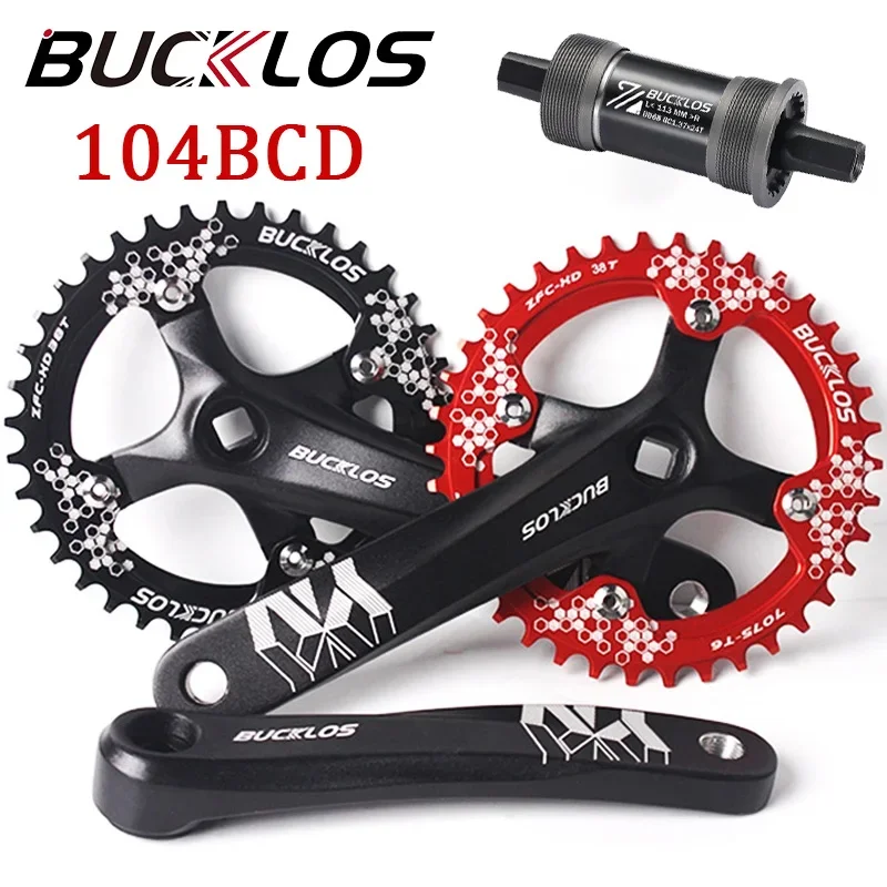 BUCKLOS Bike Crankset 170mm Bicycle Crank AL Chainring 32/34/36/38/40/42T Chainwheel Mountain Cycling Crank Set Mtb Parts