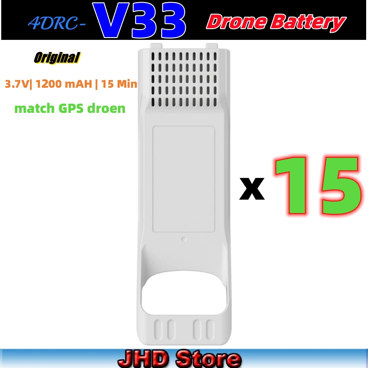 JHD 오리지널 4DRC V33 배터리, 4D-V33 RC 드론 배터리, 1200 mAh 배터리, 4DRC-V33 드론 액세서리, V33 RC 비행기 배터리