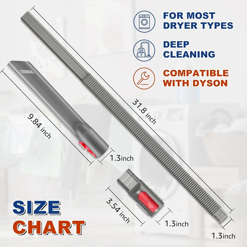 Droger Ontluchtingsreiniger Set En Spleet Gereedschap Voor Dyson V7 V8 V10 V11 V12 V15 Reserveonderdelen Accessoires 1Set