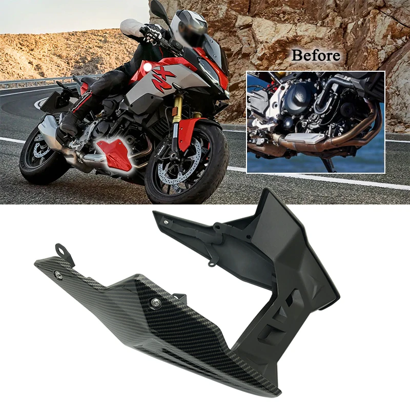 Motorcycle Engine Chassis Shroud Engine Spoiler Bottom Fairing Belly Pan Protector Carbon Look For BMW F900R F900XR 2020-2023