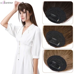 S-noilite 9g Frangia di capelli naturali Frangia Capelli umani finti con templi Frangia di capelli finti Manga non remy per le donne Clip Frangia anteriore