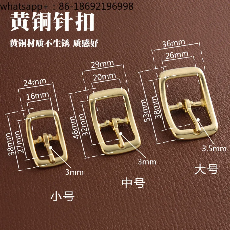 Curved Brass Pin Buckle, Handmade Leather Accessories Hardware Strap Buckle Inner Diameter 16/20/26 Mm