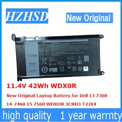 Оригинальный аккумулятор WDX0R 11,4 в 42 Вт/ч для Dell Inspiron 13-7368 14-7460 15-7560 WDXOR 3CRH3 T2JX4 5368 5378 5568 7570 7569 P61F