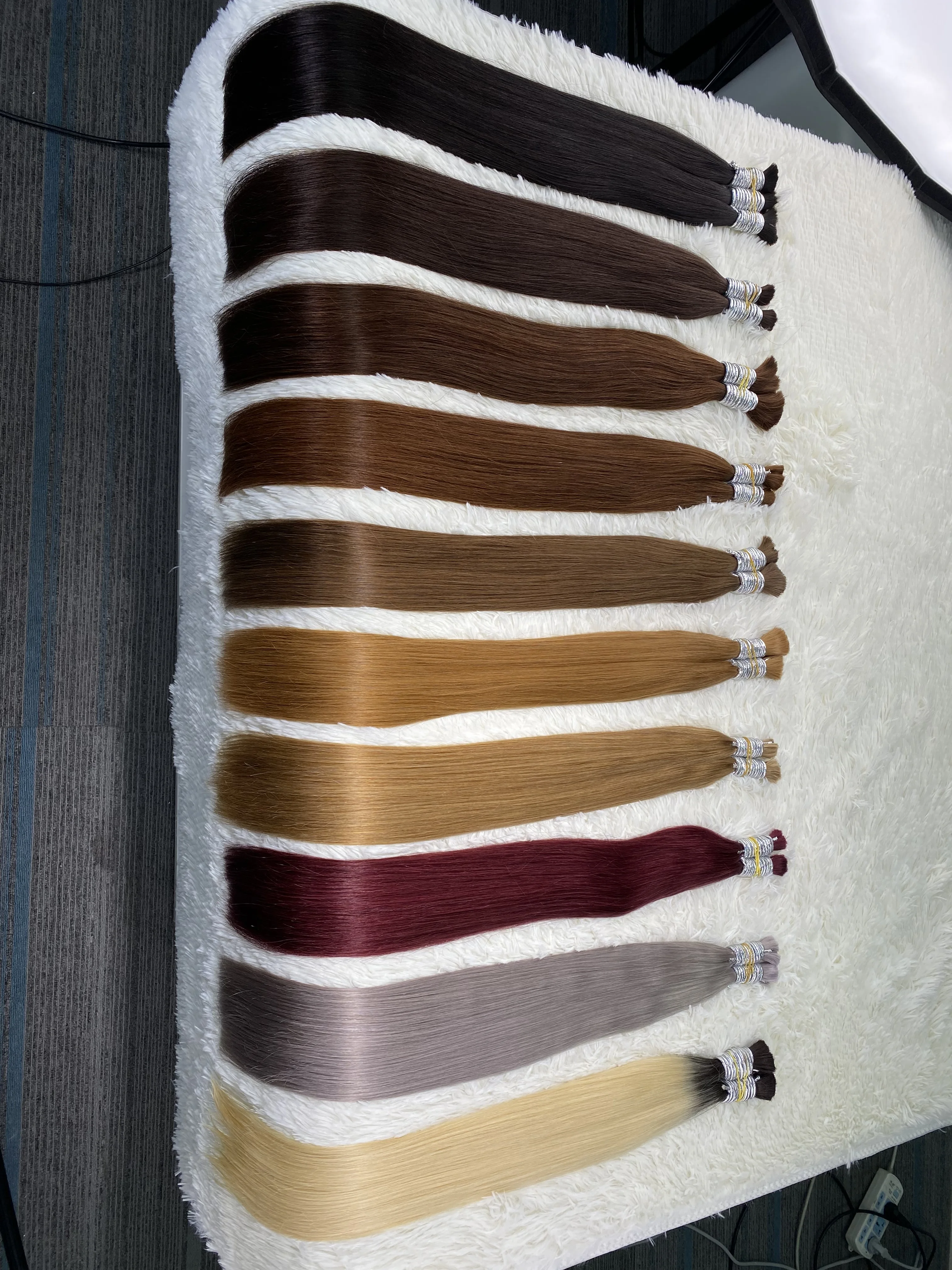 Brazilian human hair 18-30 Inches Long Straight Hair Braiding Bulk Hair Extensions 100% Raw Hair Quality Loiro Natural