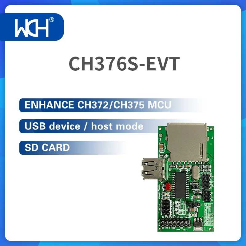 1 buah/lot papan evaluasi CH376S perangkat USB/mode Host kartu SD UART/SPI 8-bit Port paralel