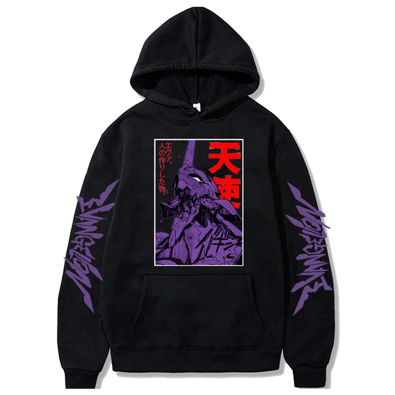 Japanese Anime Rei Ayanami Evangelion Hoodie Funny Long Sleeve Sweatshirt Manga Unisex Pullover Hooded Streetwear Hoodies