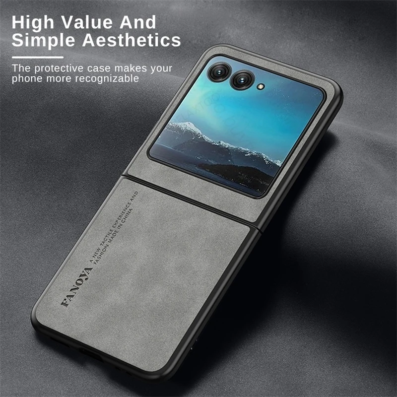 Luxury Lambskin Leather Matte Case For Motorola Razr 40 Ultra 5G Razr40Ultra 2023 XT2321-3 6.9\