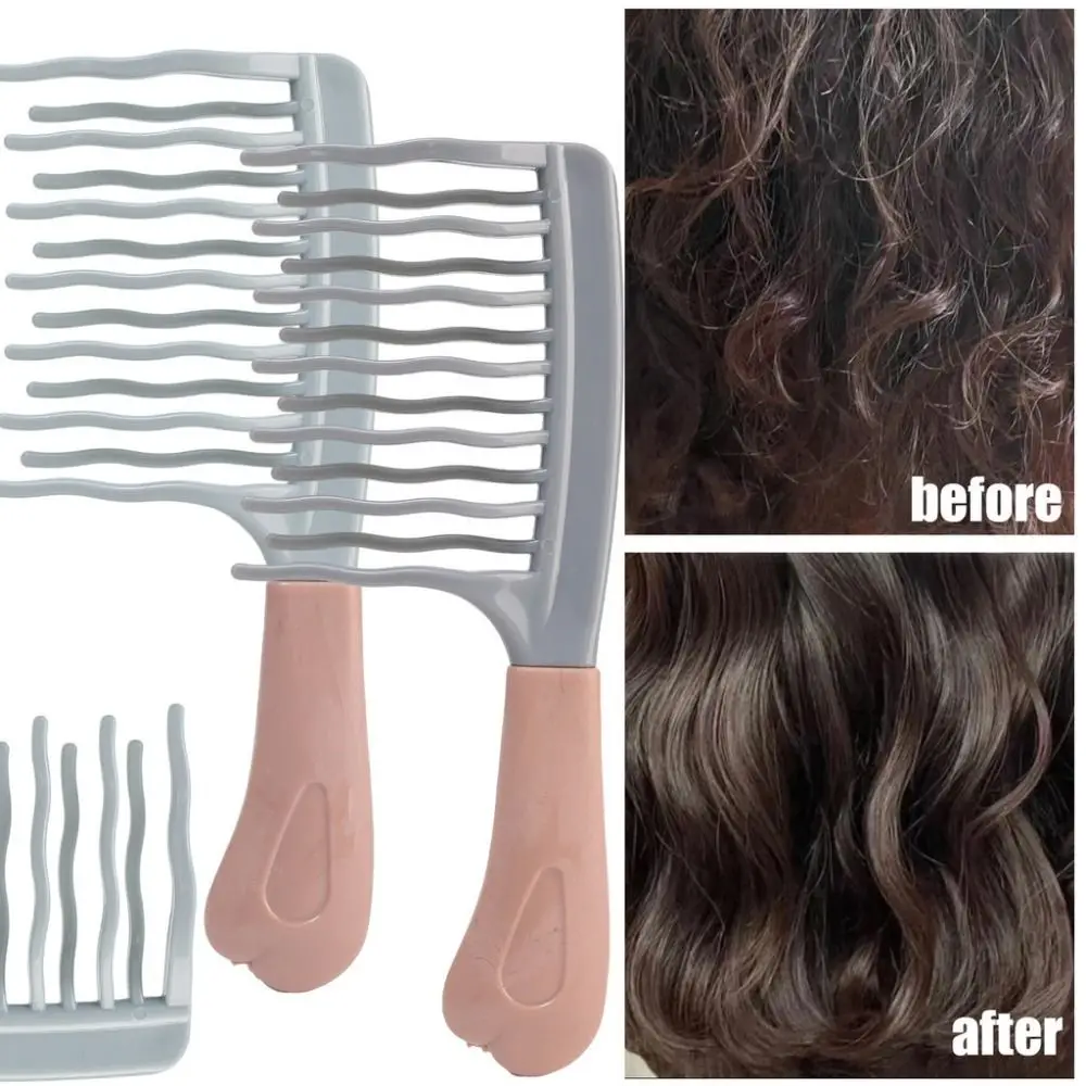 

Креативная расческа с двойным рядом зубьев, легко чистится, легкий инструмент для ухода за волосами, расческа с широкими зубьями, портативная расческа для длинных волос, расческа для разделения прядей.