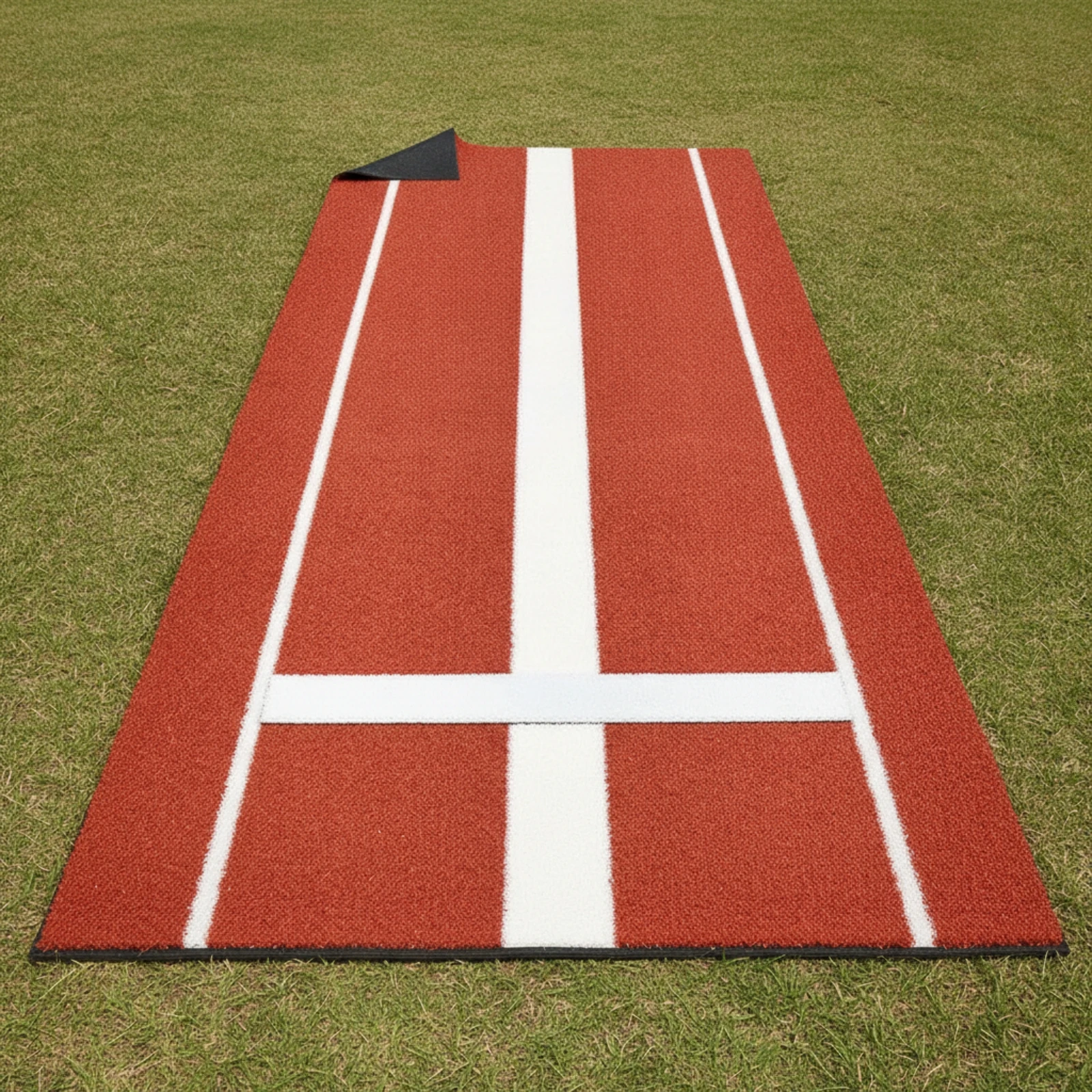 Pitching Mat with Lane Lines Sturdy Pitching Mat Antislip Space-Saving for, Field Training, Bullpen