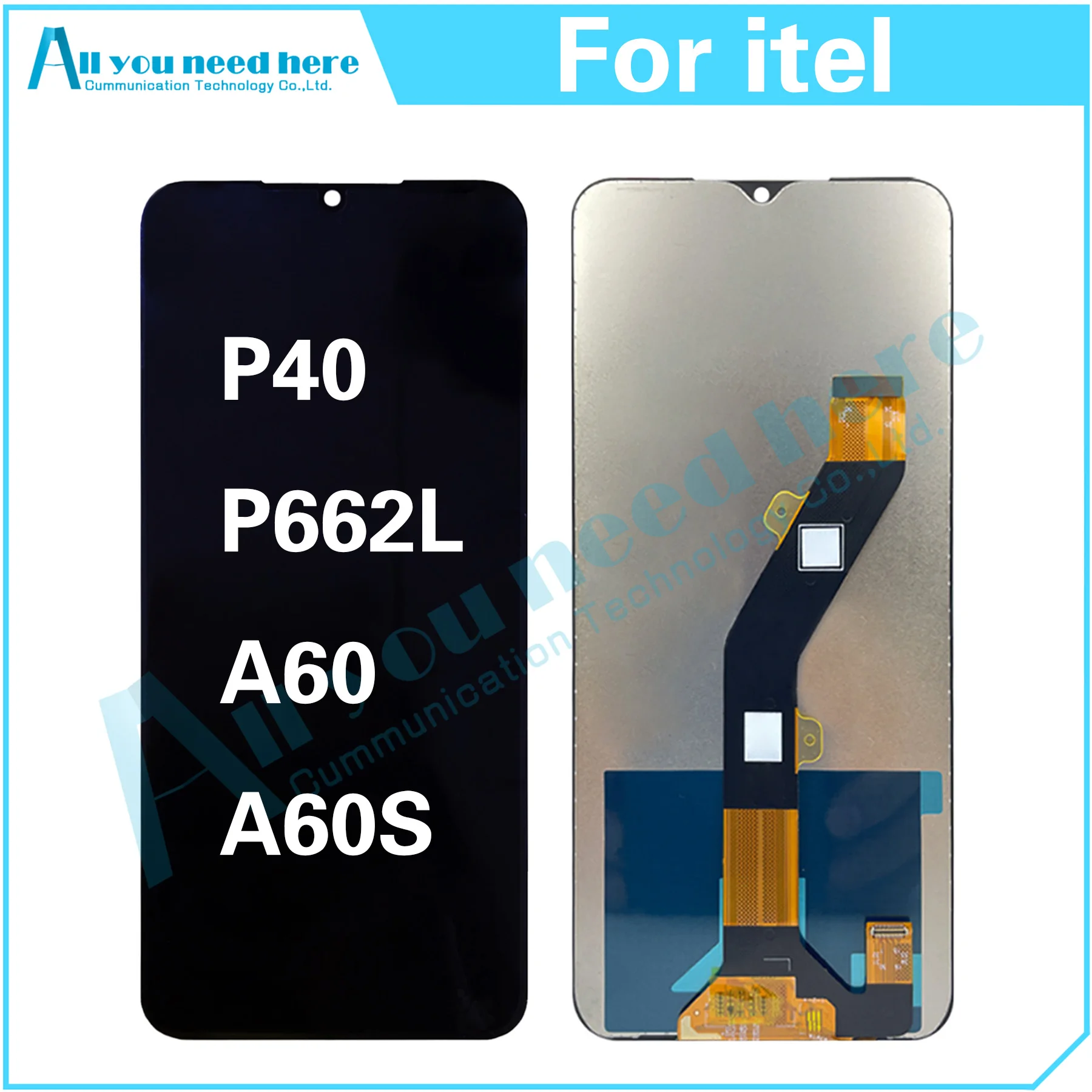 

100% Test For itel A60 A60S P40 P662L LCD Display Touch Screen Digitizer Assembly Repair Parts Replacement