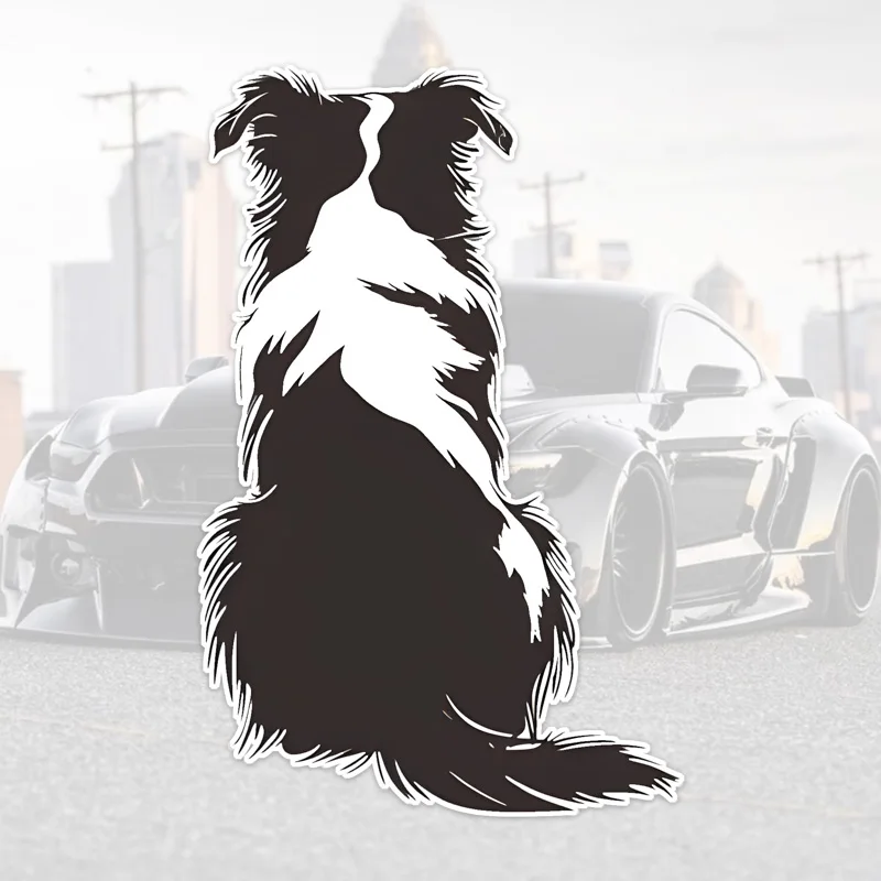 1pc Border Collie Backside Car Stickers - Cartoon Dog Decals for Cars - Waterproof Vinyl Car Stickers - Self-Adhesive Decor