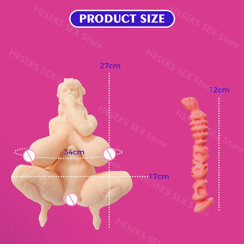 HESEKS Silicone Sex Doll For Men Artificial Vagina Sex Toy Male Masturbator Pocket Pussy Adults Shop Anime Figure Masturbation