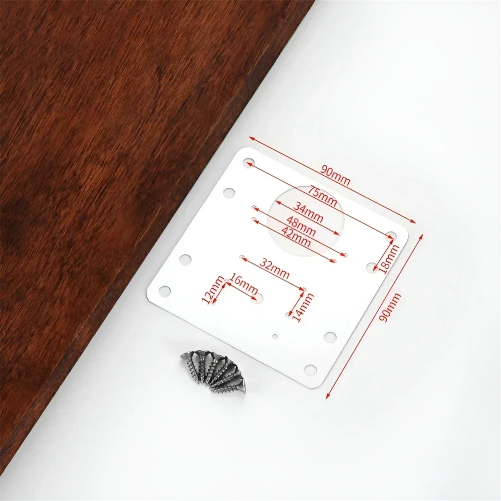 طقم لوحة إصلاح مفصل باب الخزانة، لوحة تركيب مفصلية لخزانة الملابس والأثاث الفولاذي مع أدوات دعامة تثبيت مسطحة لولبية #6