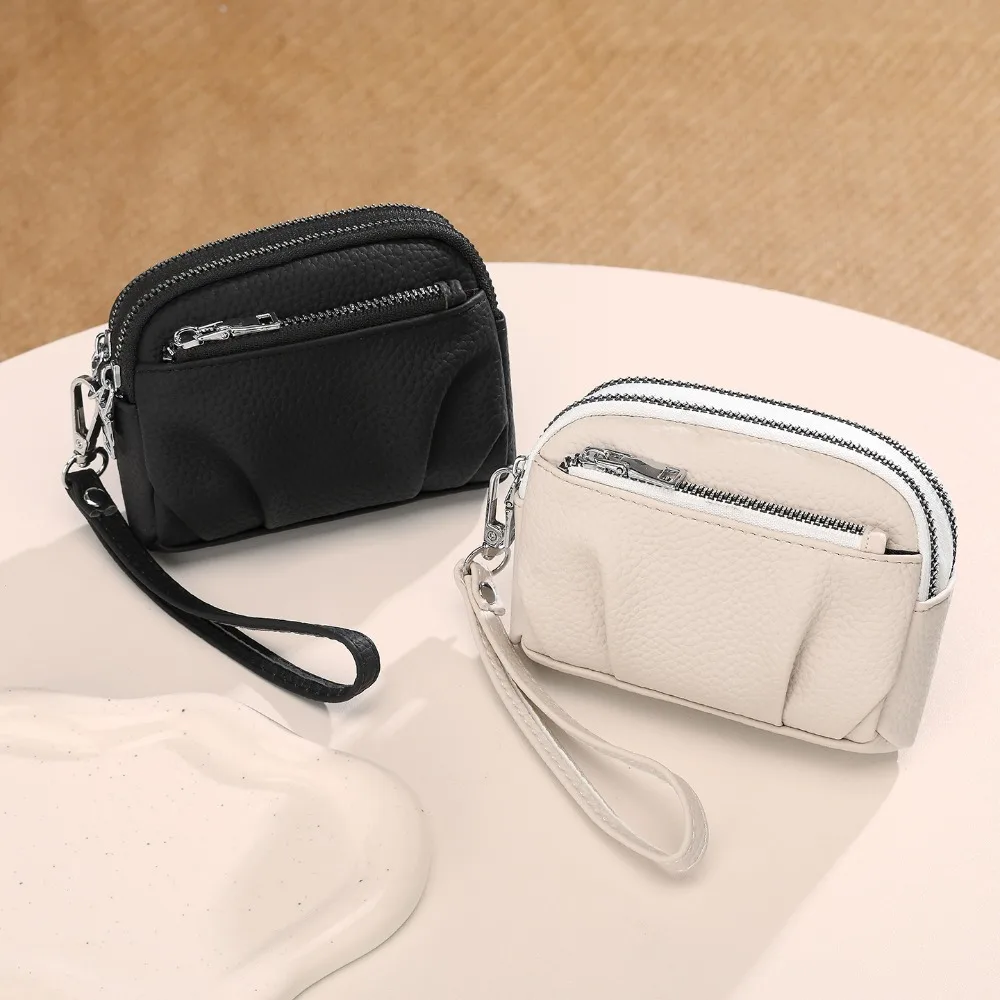PU Leather Women's Wallet Fashion Short Coin Purse Card Holder Small Ladies Wallet Female Three Zippers Mini Clutch Purses