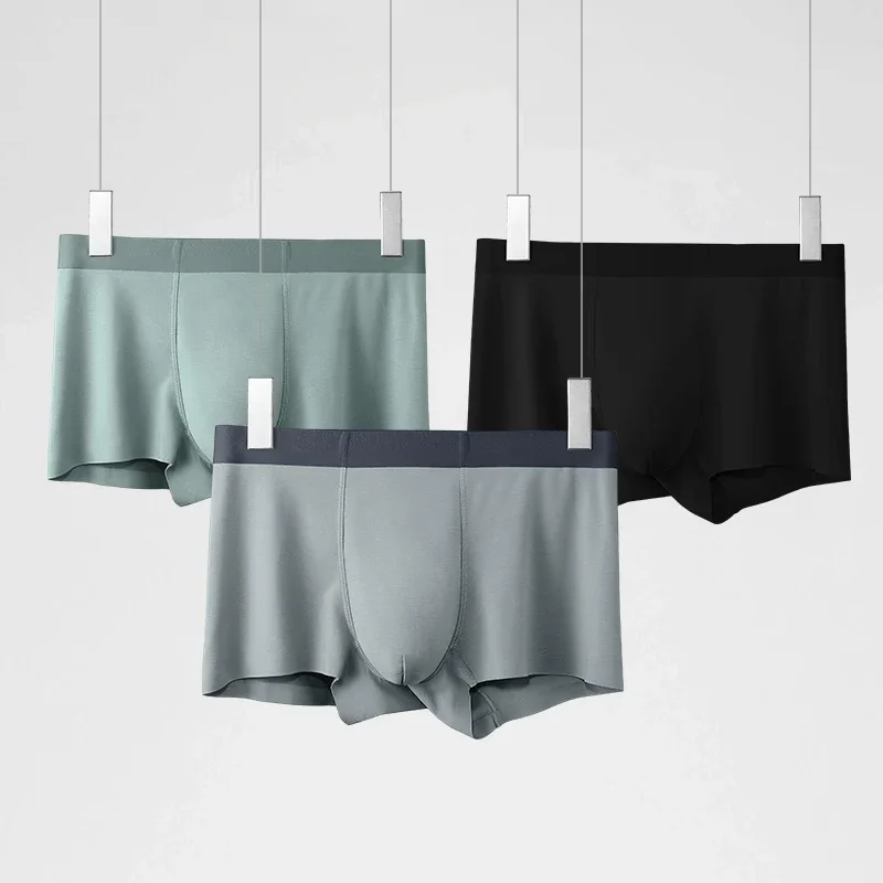 5PCSRopa interior para hombre, pantalones planos sin costuras para hombre, estilo fino de verano, pantalones cortos cómodos, transpirables, deportivos, de cuatro esquinas con