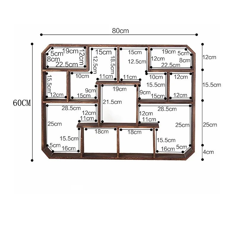 Chinese-style Solid Wood Bogu Rack Wall Hanging Duobaoge Living Room Wall Rack Simple Modern Display RackTeapot Floating Shelves