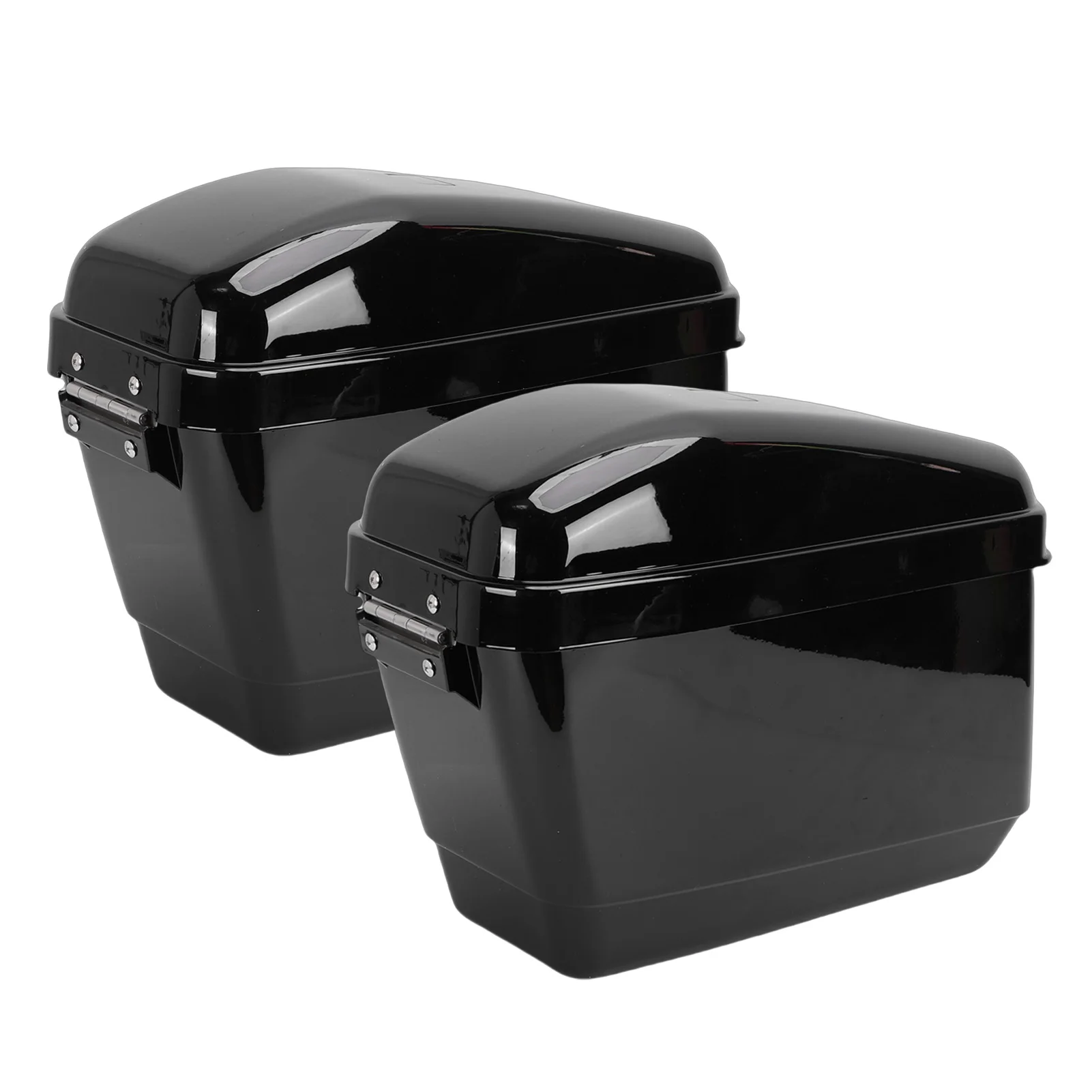 Motorcycle Hard Saddle Bags 45L with Lock Liner Mounting Kit Sturdy ABS Plastic  Motorcycle Trunk Side Storage Box Glossy Black