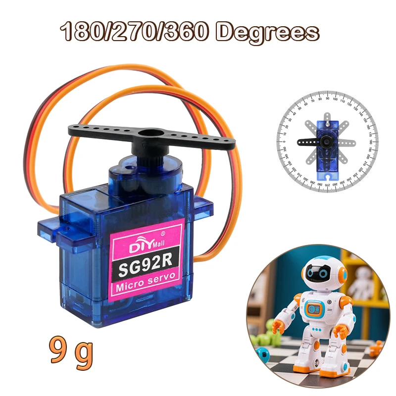 

SG92R 9g микро серводвигатель 4,8-6 В 180/270/360/градус аксессуары для радиоуправляемой модели автомобиля самолета робот сервоприводы DIY игрушки