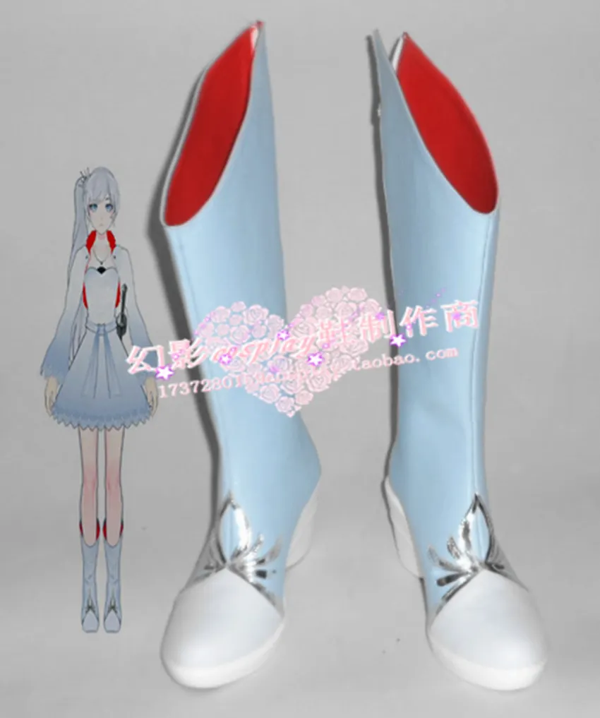 

Обувь для косплея Weiss Schnee Ice Queen, женские ботинки, реквизит для Хэллоуина, Рождества, карнавала