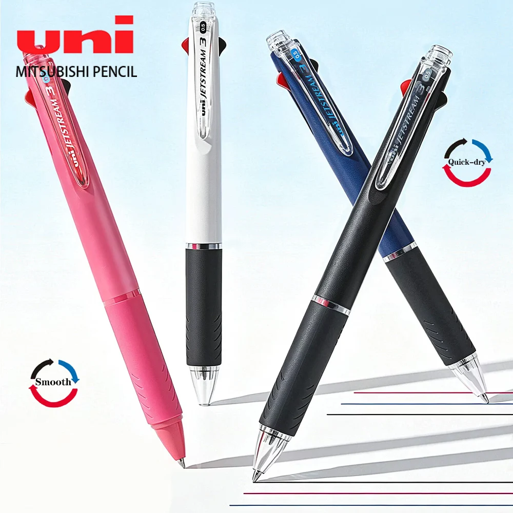 UNI SXE3-400 Jetstream 3 Color Multi-function Pen 0.5mm Quick-drying Oil Ink Smooth Writing Module Pen for Student Note Taking