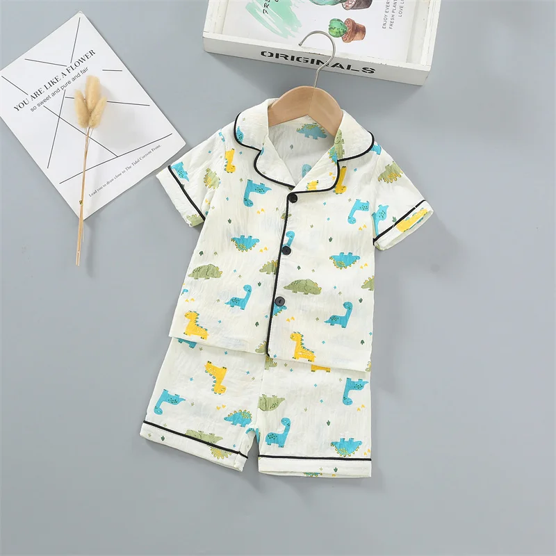 

New Summer Baby Boys Clothes Suit Children Girls Sleepwear Short Sleeved Shirt Shorts 2Pcs/Sets Kids Clothing Set Infant Pajamas